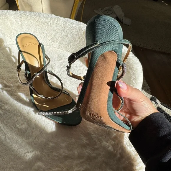 Dark green rhinestone sparkly heels Alexandre Birman sz 7/38 - Picture 4 of 7